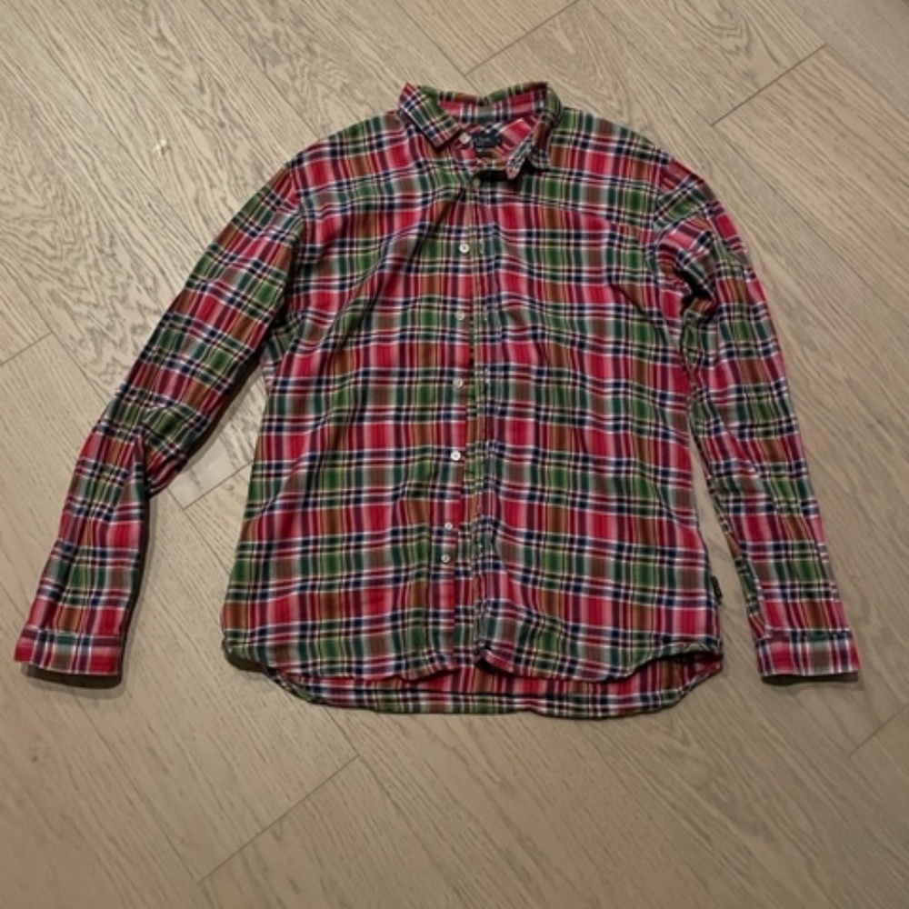 Paul Smith Mens Plaid Shirt Size L Slim Fit